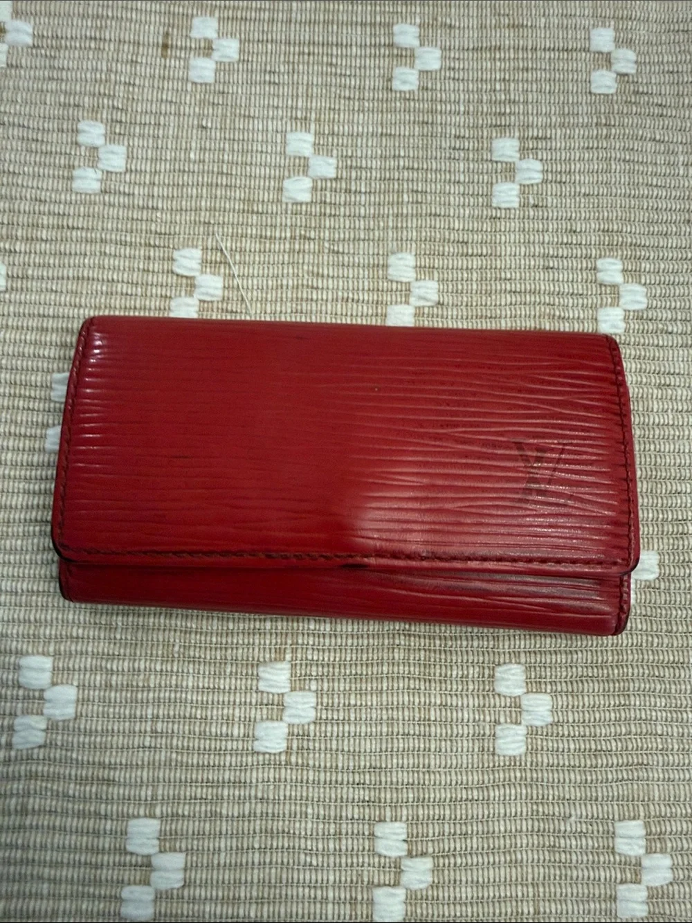 Louis Vuitton Red Epi Leather 4‎ Key Holder Wallet Organizer M63827